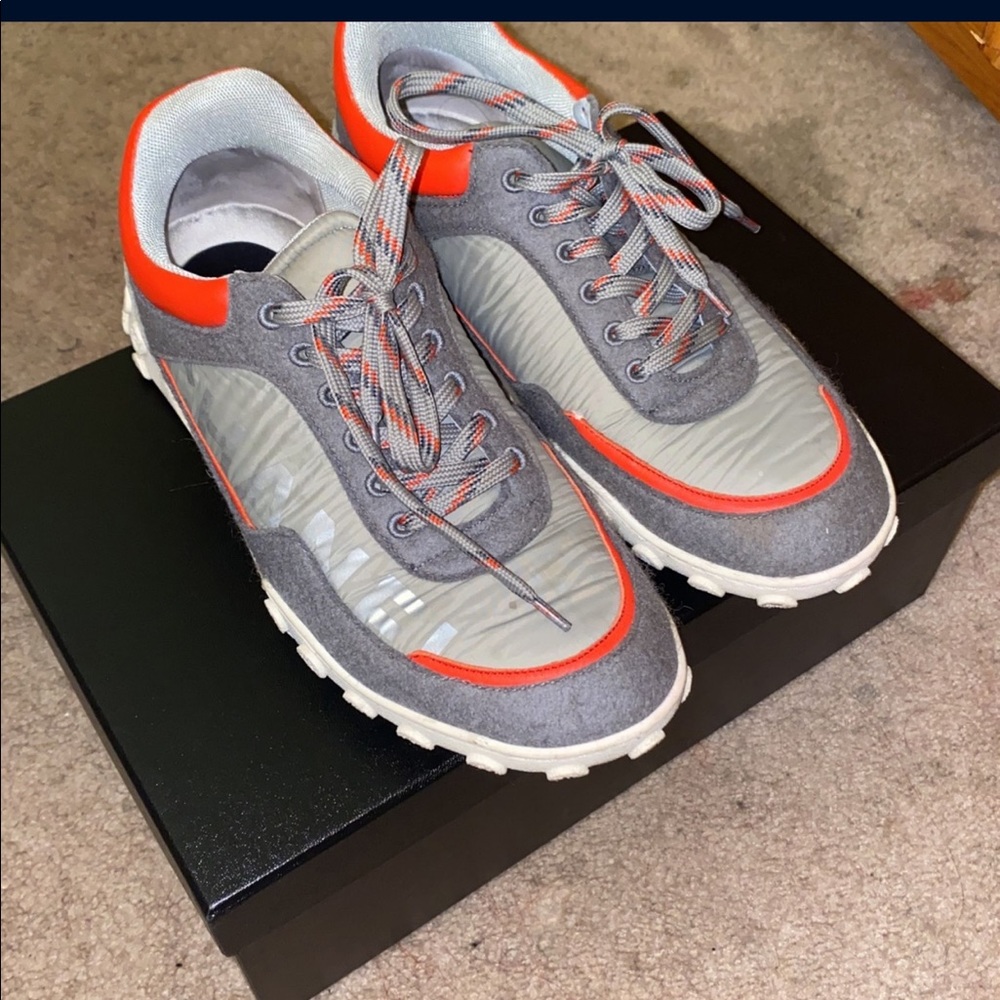 Chanel Grey/Orange Sneakers